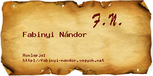 Fabinyi Nándor névjegykártya